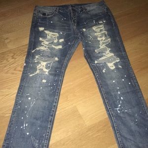 Dope ripped up, painted jeans